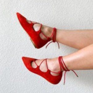 💋🩰💋Pointy Lace-up Ballerina Flats💋🩰💋